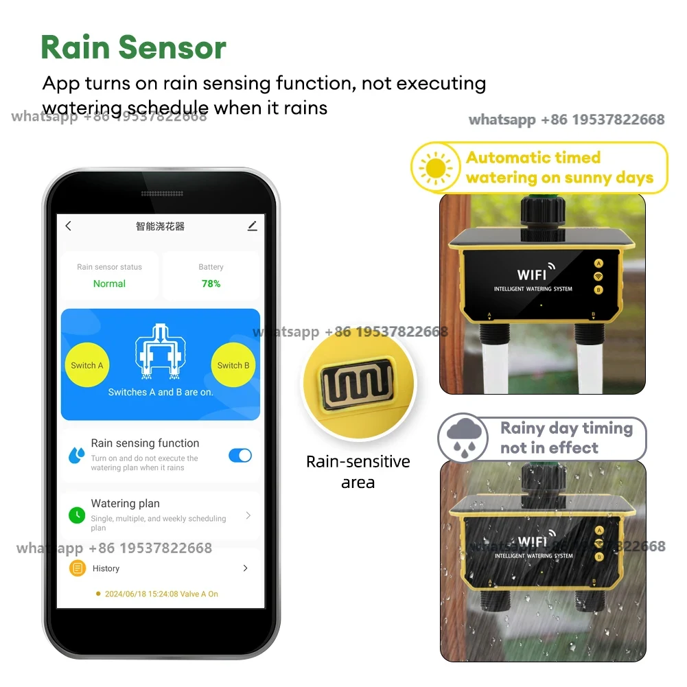 Timer Dual Outlet - Contrôleur d'irrigation automatique WiFi solaire à
